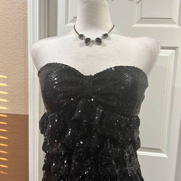 Rachael & Chloe Black Strapless Sequin Mini Dress - Picture 6 of 10